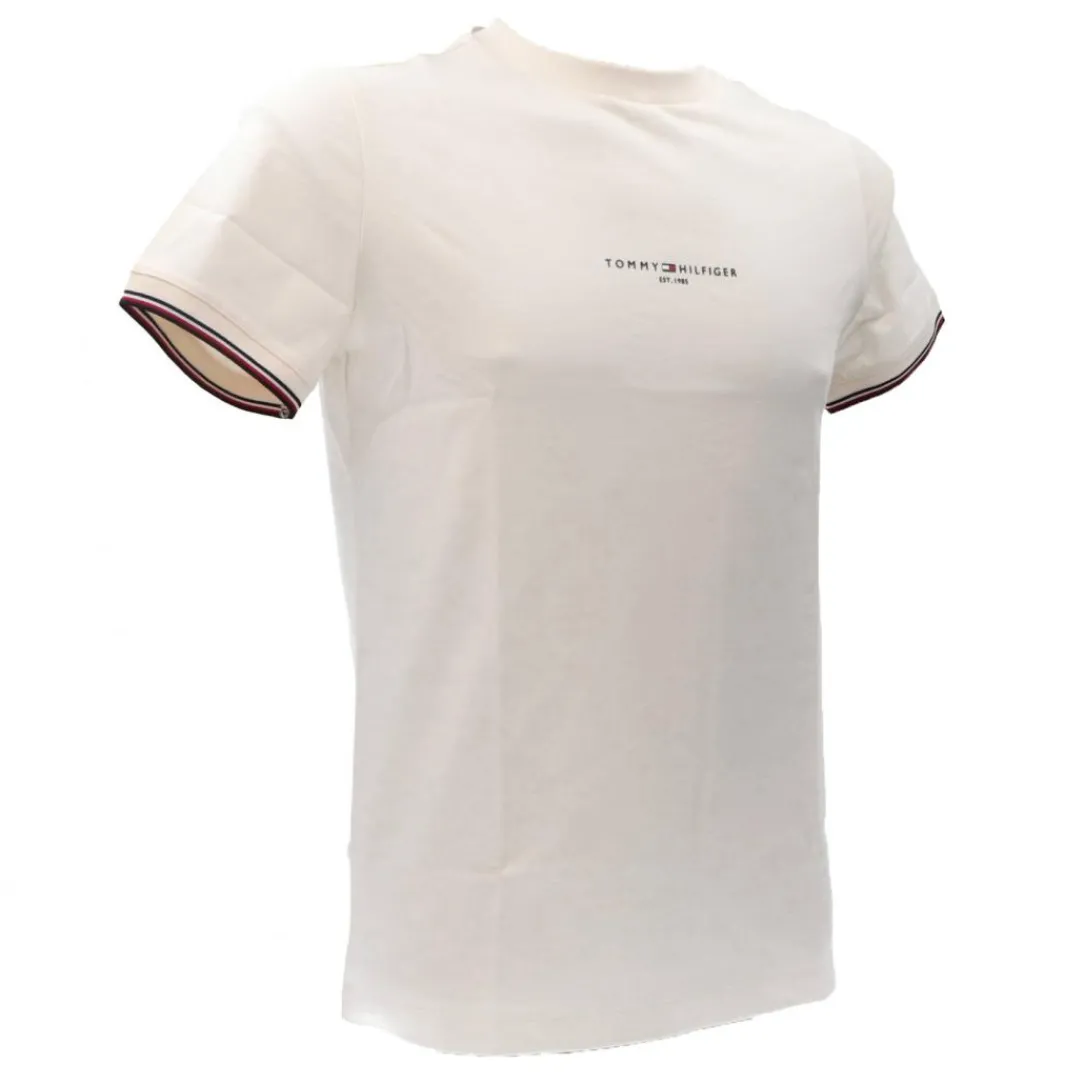 logo_tipped_tee__beige_pa_1.webp Tommy Hilfiger Uomo T-Shirt-LOGO TIPPED TEE 32584 Beige Panna