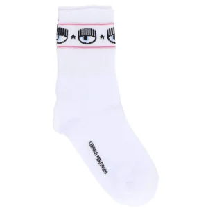 Chiara Ferragni Donna Calze-LOGOMANIA SOCK Bianco