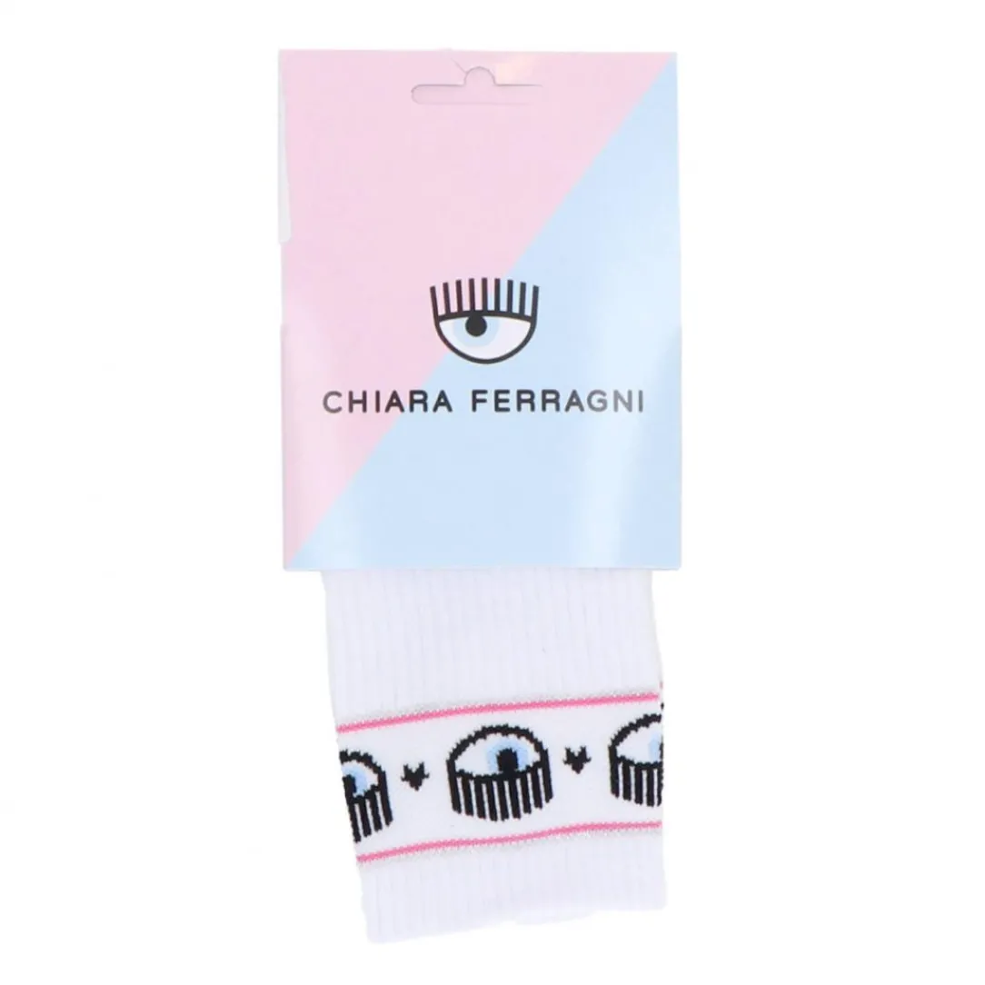 logomania_sock_bianco_1.webp Chiara Ferragni Donna Calze-LOGOMANIA SOCK Bianco