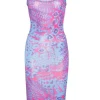 Versace Donna Vestiti-M ORGANZINO PRINT ANIMALIER Azzurro Multicolore