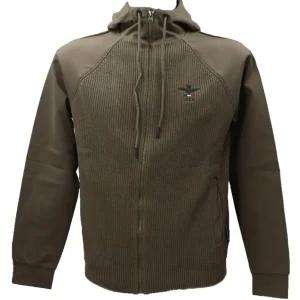 Aereonautica Militare Uomo Felpe-MAGLIA CAPPUCCIO 1369 Verde