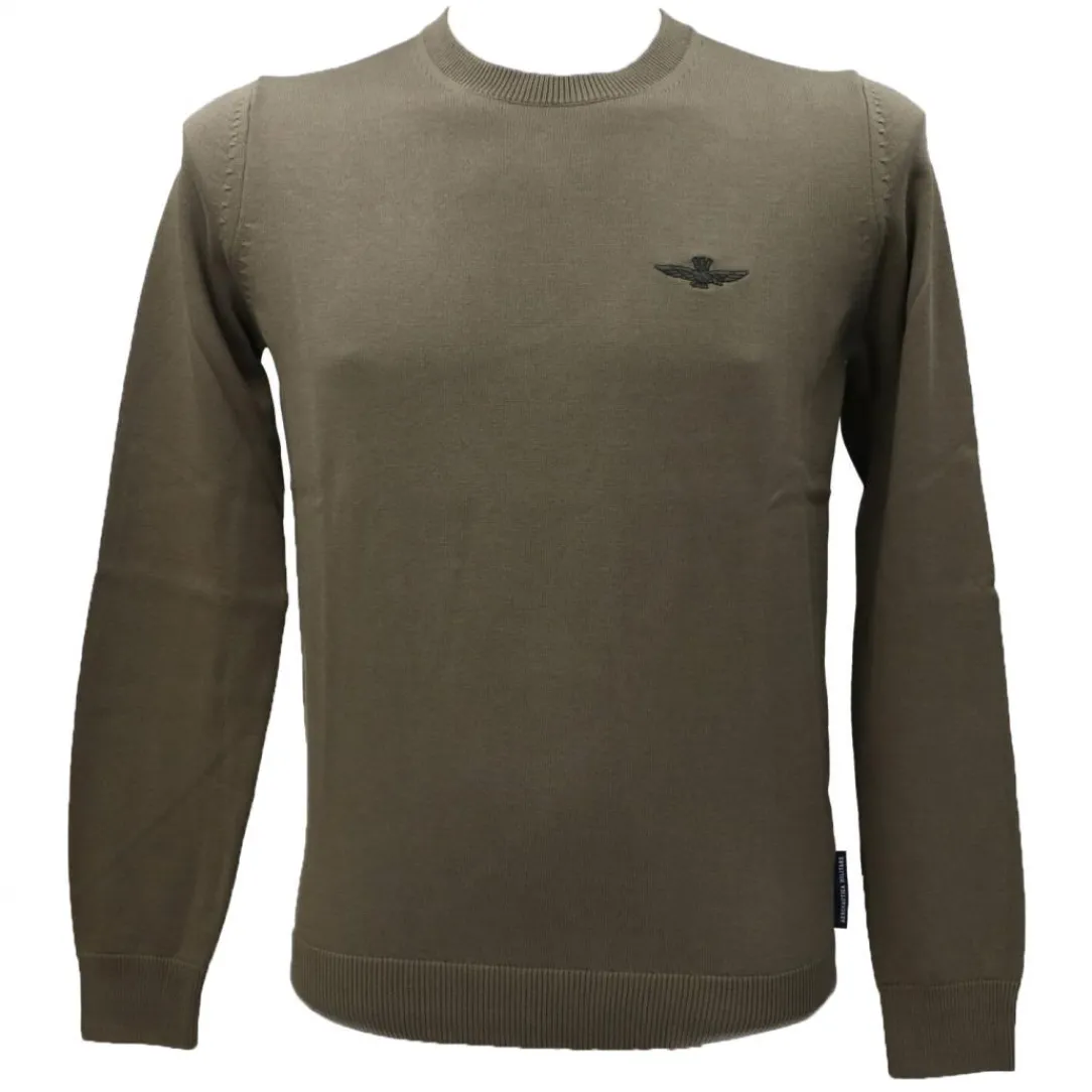 maglia_girocollo__verde_0.webp Aereonautica Militare Abbigliamento Maglioni-MAGLIA GIROCOLLO 1502 Verde
