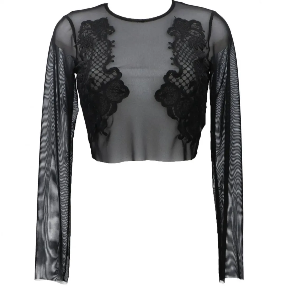 maglia_patch_pizzo_nero_0.webp Have One Donna Top-MAGLIA PATCH PIZZO Nero