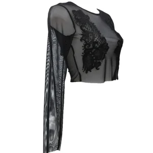 Have One Donna Top-MAGLIA PATCH PIZZO Nero
