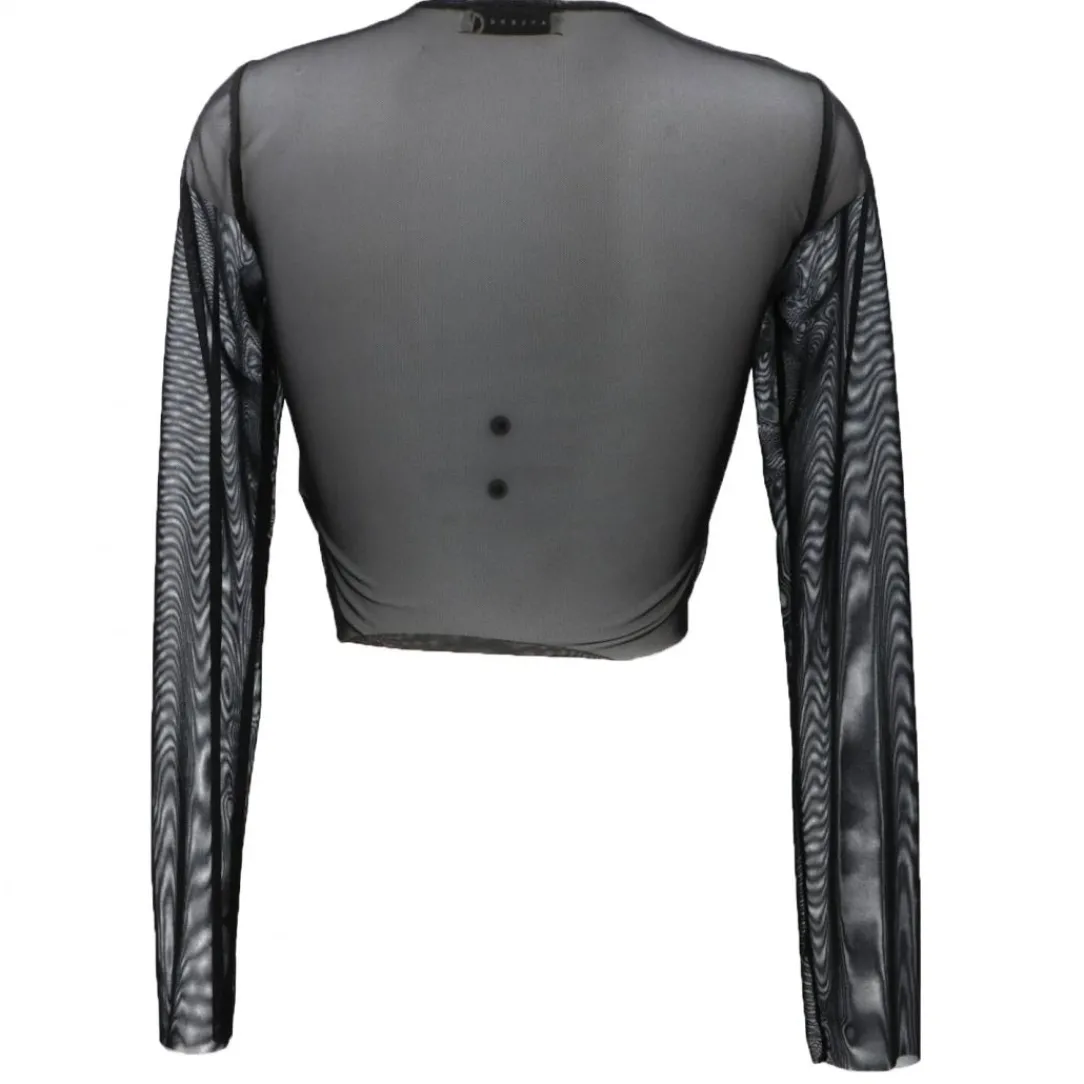 maglia_patch_pizzo_nero_2.webp Have One Donna Top-MAGLIA PATCH PIZZO Nero