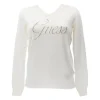 Guess Donna Maglioni-MEGAN LOGO VN Bianco