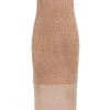 Guess Donna Vestiti-MESH STITCH LANA DRESS Beige