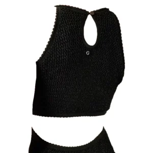 Guess Donna Vestiti-MESH STITCH LANA DRESS Nero