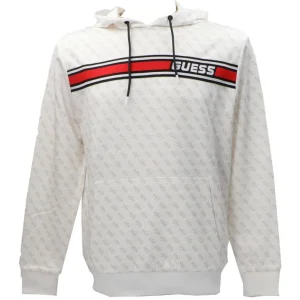 Guess Uomo Felpe-NEW KORBIN HOODIE SWEATSHIRT Bianco