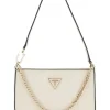 Guess Donna Borse A Spalla-NOELLE MINI TOP ZIP SHOULDER Beige