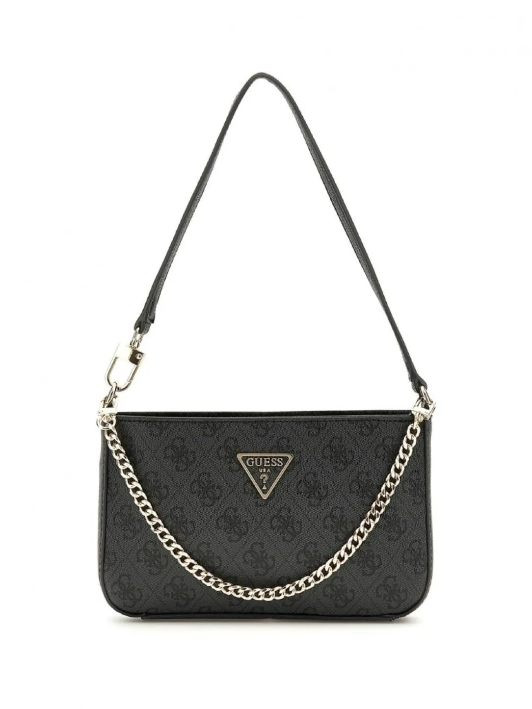 noelle_mini_top_zip_shoul_0.webp Guess Donna Borse A Spalla-NOELLE MINI TOP ZIP SHOULDER MONOGRAM Nero
