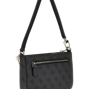 Guess Donna Borse A Spalla-NOELLE MINI TOP ZIP SHOULDER MONOGRAM Nero