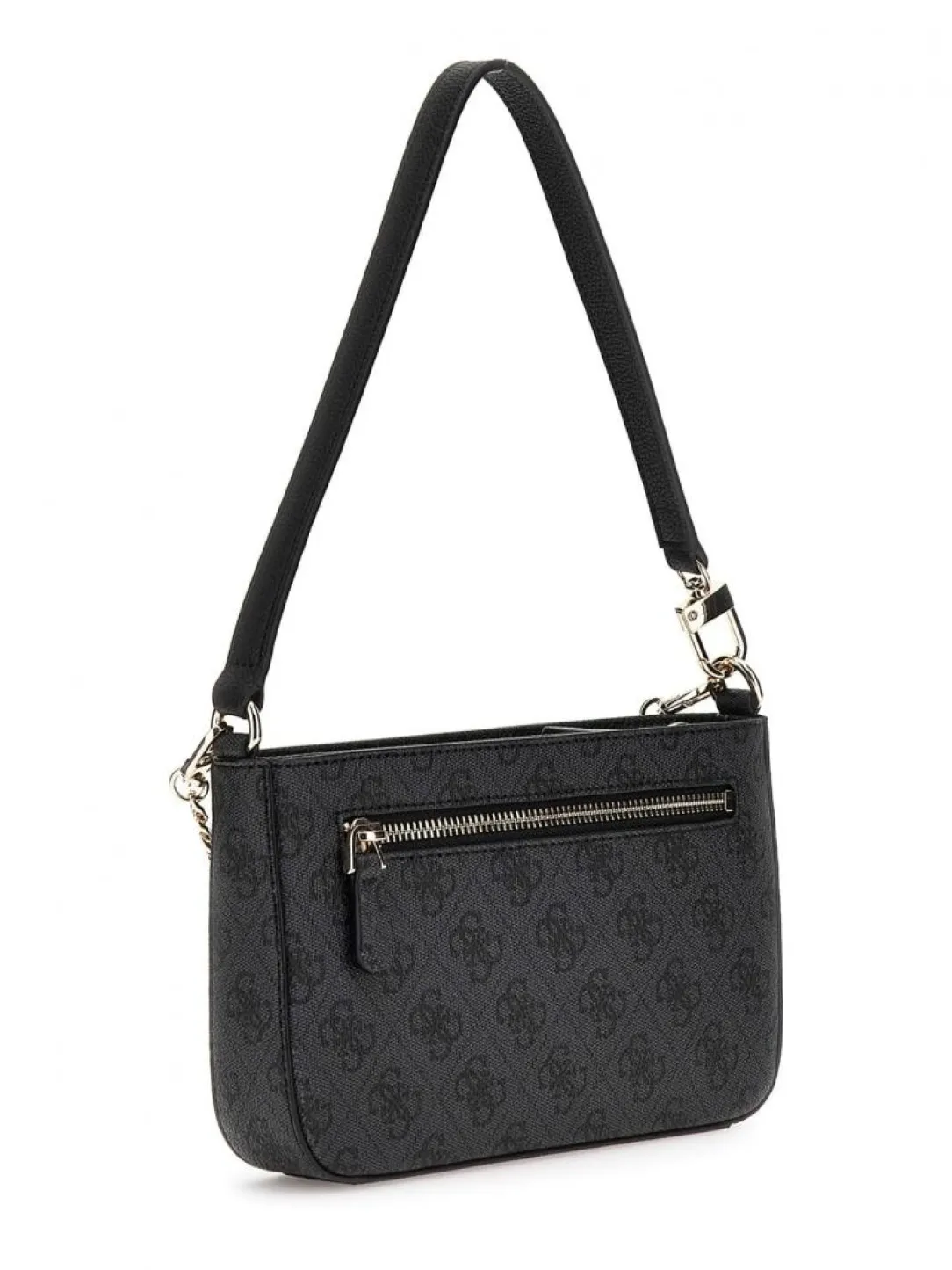 noelle_mini_top_zip_shoul_1.webp Guess Donna Borse A Spalla-NOELLE MINI TOP ZIP SHOULDER MONOGRAM Nero