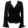 Guess Donna Blusa-OLYMPE FLARE SLEEVE TOP Nero
