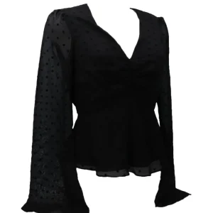 Guess Donna Blusa-OLYMPE FLARE SLEEVE TOP Nero