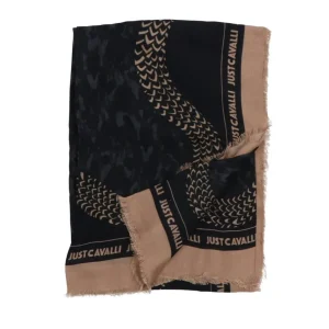 Just Cavalli Donna Foulard-PASHMINA JC PRINT SEASONAL Nero