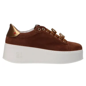 Gio Più Donna Sneakers-Platform jewels rosa Marrone suede