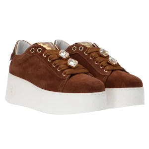 Gio Più Donna Sneakers-Platform jewels rosa Marrone suede