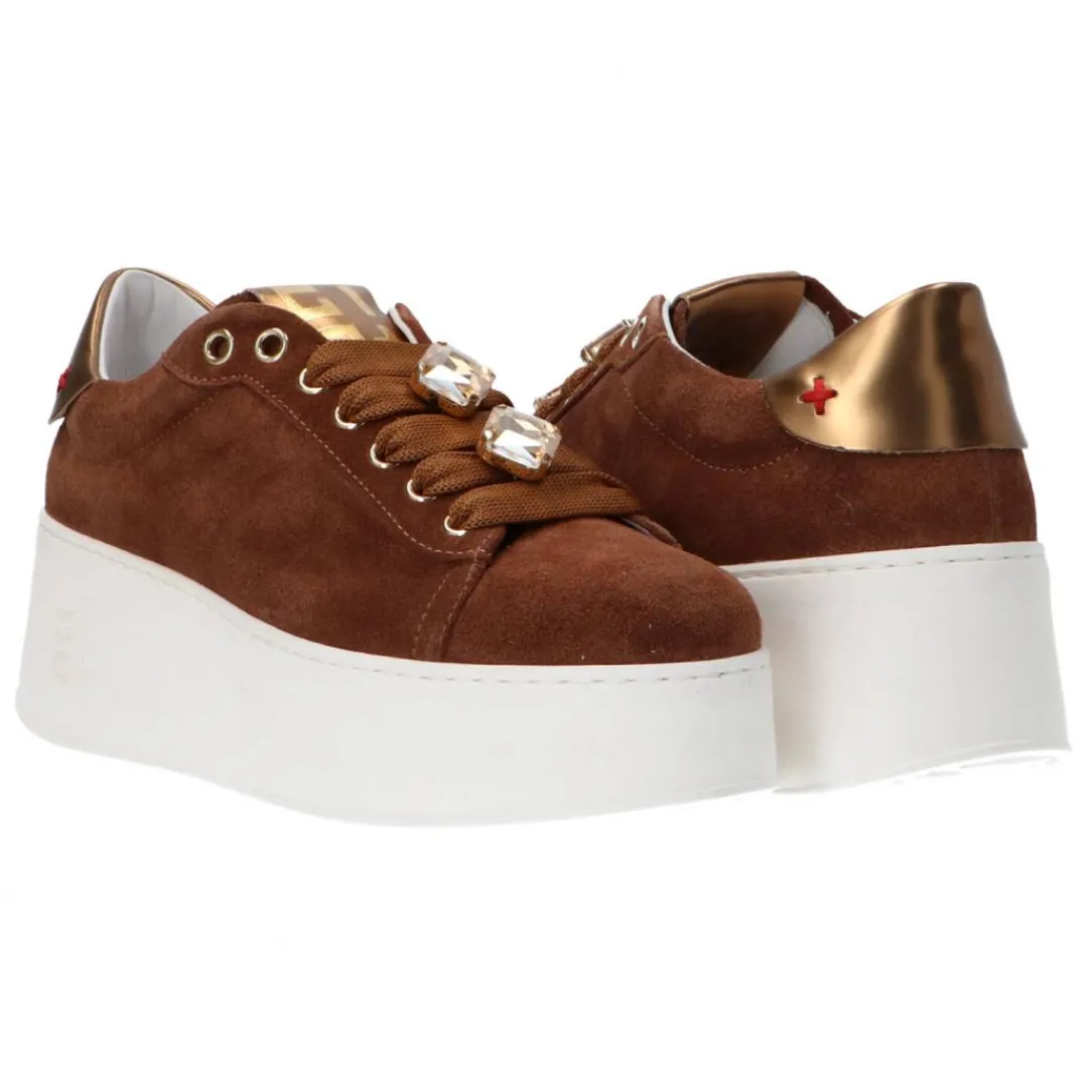 platform_jewels_rosa_marr_2.webp Gio Più Donna Sneakers-Platform jewels rosa Marrone suede