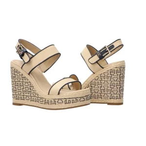 Tommy Hilfiger Donna Sandali-PLATFORM TH MONO RAFIA WEDGE Beige
