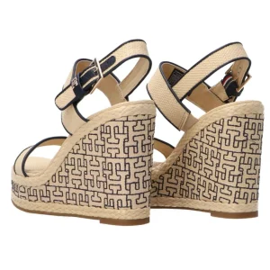 Tommy Hilfiger Donna Sandali-PLATFORM TH MONO RAFIA WEDGE Beige