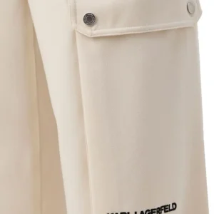 Karl Lagerfeld Donna Pantaloni-PLEATED CARGO PANT 245J1002 Beige