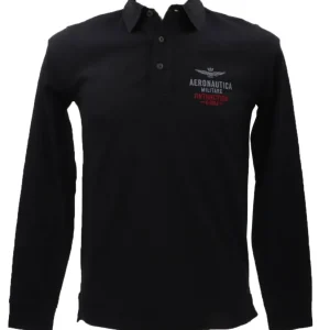 Aereonautica Militare Abbigliamento Polo-POLO M.L. PO1719J565 Nero