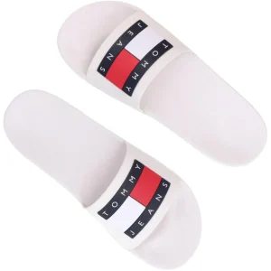 Tommy Hilfiger Uomo Scarpe Mare-Pool slide ess Bianco