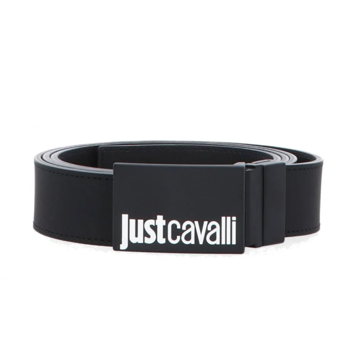 qaf_vitello_logo_nero_1.webp Just Cavalli Uomo Cinture-75QA6F10 VITELLO LOGO Nero