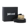 Just Cavalli Uomo Cinture-75QA6F10 VITELLO LOGO Nero Oro
