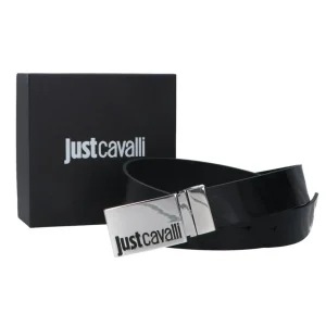 Just Cavalli Uomo Cinture-74QB6F10 VITELLO TIGER Nero