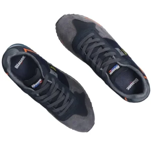 Blauer USA Uomo Sneakers-Queens01 wax Blu