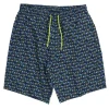 Emporio Armani Abbigliamento Costume-4R748 MONOGRAM BERMUDA BEACH Blu