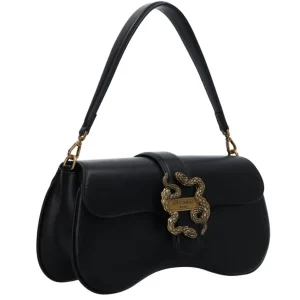 Just Cavalli Donna Borse Tracolla | Borse A Spalla-RANGE A NEW ICONIC LOGO SNAKES Nero Oro