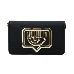 Chiara Ferragni Donna Borse Tracolla-RANGE B GRAINY EYELIKE BUCKLE Nero