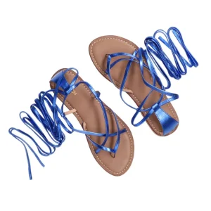 Coral Blue Donna Sandali-Rasoterra stringato Blu