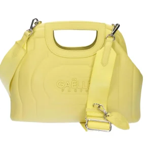 Gaelle Paris Donna Borse A Mano-REG SHOULDER STRAP con nastro laserato Gialle