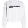 Karl Lagerfeld Donna Felpe-REGULAR ESSENTIAL LOGO 246J1809 Bianco
