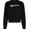 Karl Lagerfeld Donna Felpe-REGULAR ESSENTIAL LOGO 246J1809 Nero