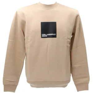 Karl Lagerfeld Uomo Felpe-REGULAR LOGO SWEAT 231D1804 Beige