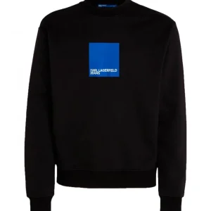 Karl Lagerfeld Uomo Felpe-REGULAR LOGO SWEAT 231D1804 Nero