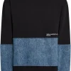 Karl Lagerfeld Uomo Felpe-RELAXED DENIM MIX SWEAT 246D1807 Nero