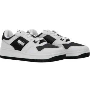Tommy Hilfiger Uomo Sneakers-Retro Basket cupsole tumble Bianco Nero