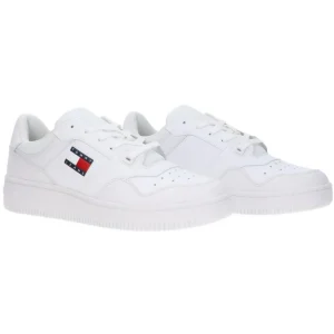 Tommy Hilfiger Uomo Sneakers-Retro Basket cupsole tumble Bianco