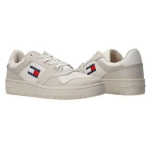 Tommy Hilfiger Uomo Sneakers-Retro Basket cupsole tumble Beige