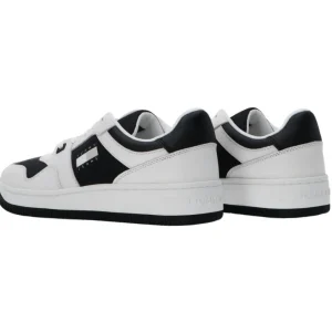 Tommy Hilfiger Uomo Sneakers-Retro Basket cupsole tumble Bianco Nero