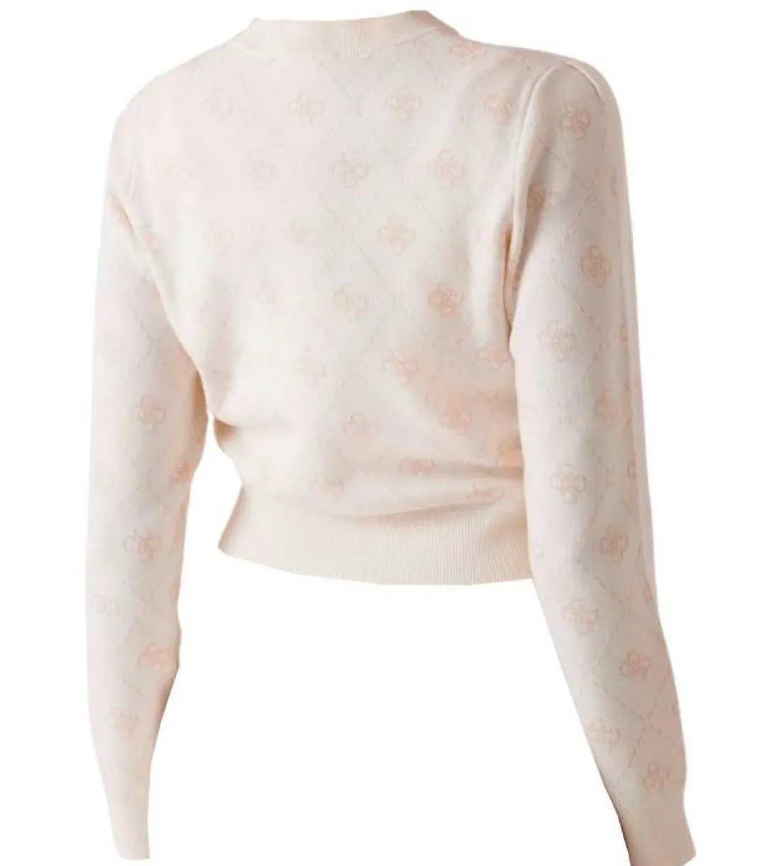 sarah_g_cardi_bianco_2.webp Guess Donna Cardigan-SARAH 4G CARDI Bianco