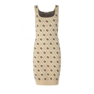 Guess Donna Vestiti-SARAH 4G DRESS Beige
