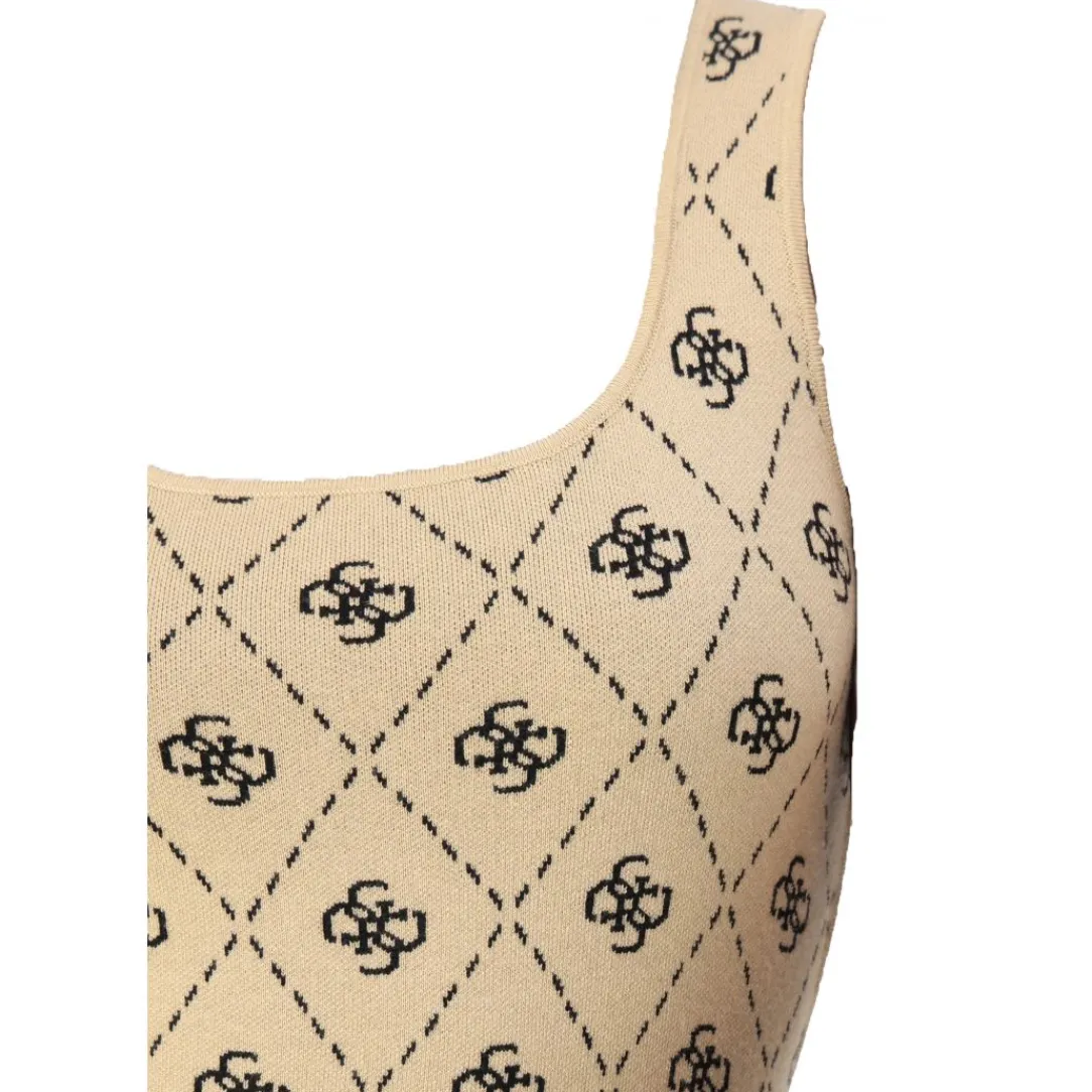 sarah_g_dress_beige_1.webp Guess Donna Vestiti-SARAH 4G DRESS Beige