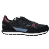 Emporio Armani Uomo Sneakers-Scarpa in suede con inserti a contrasto e maxi aquila Bordeaux